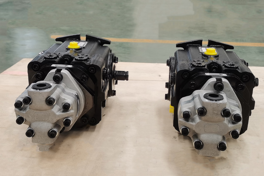 Two-point electronically controlled hydraulic pump motor system